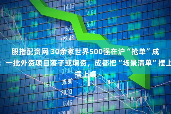 股指配资网 30余家世界500强在沪“抢单”成都：一批外资项目落子或增资，成都把“场景清单”摆上桌